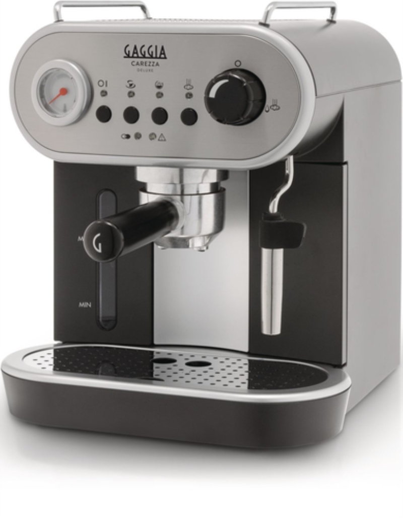 GAGGIA Macchina da caffè manualeGaggia Carezza Deluxe + scaldatazze e cappuccinatore silver